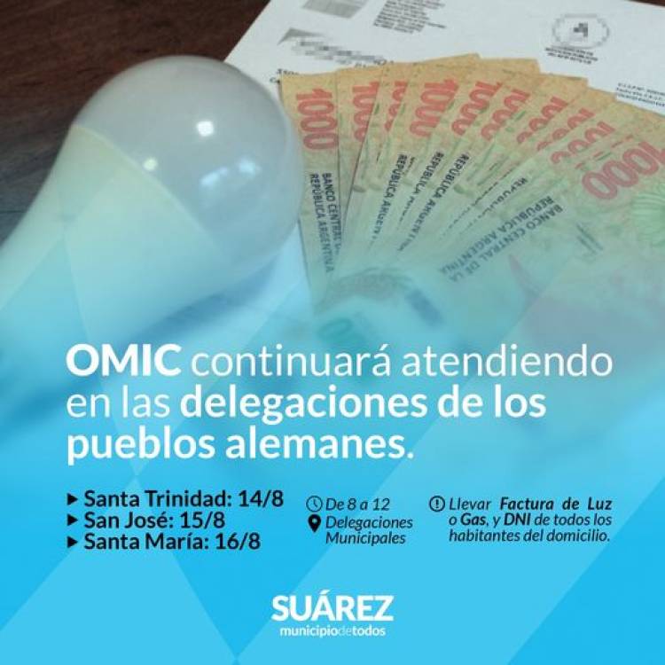 La OMIC continuará atendiendo en las delegaciones de los pueblos alemanes