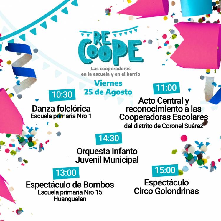 Coronel Suárez será sede del programa “Re-Coope, en tu barrio y en la escuela” 