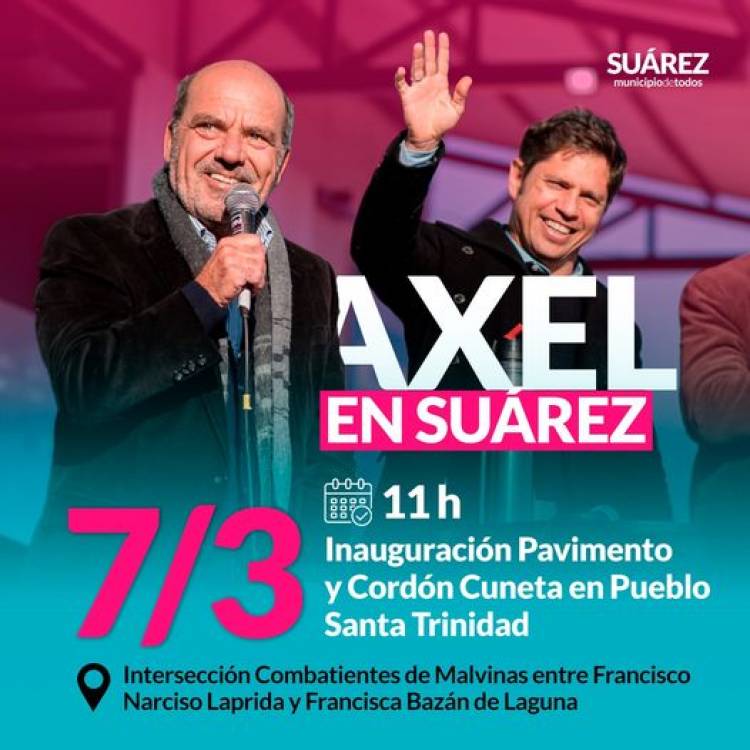 Axel Kicillof junto a Ricardo Moccero realizarán una serie de inauguraciones en Santa Trinidad