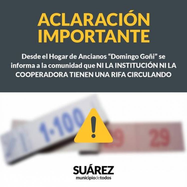 Aclaración desde el Hogar de Ancianos “Domingo Goñi”