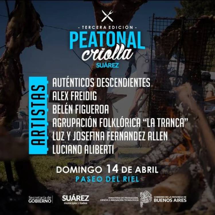 Más de 20 instituciones serán parte de la 3° edición de la Peatonal Criolla