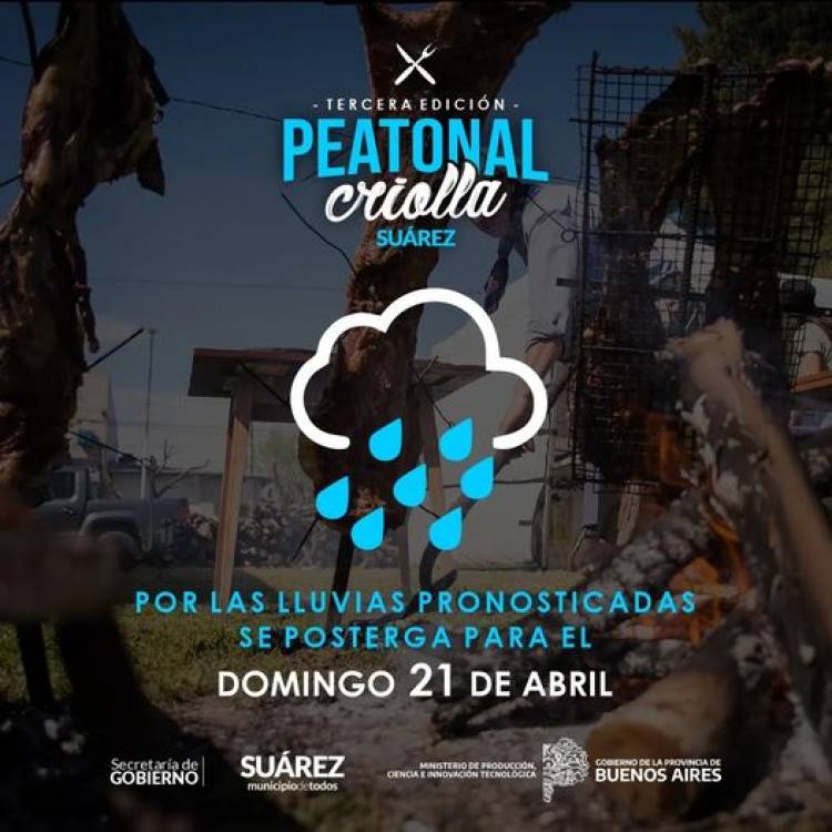 La Peatonal Criolla se realizará el Domingo 21 de Abril