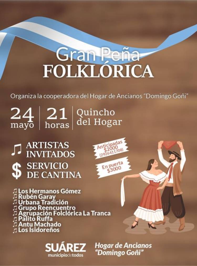 Gran Peña Folklórica en el quincho de Hogar de Ancianos