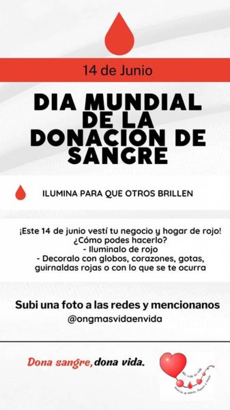 14 de junio: Día mundial del Donante de Sangre