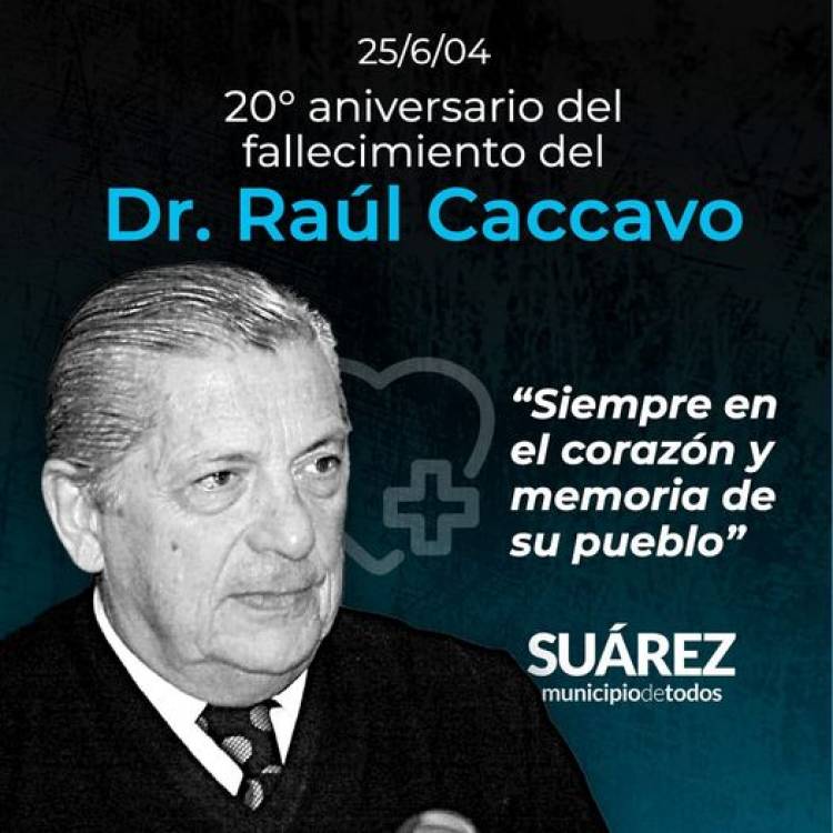 Hoy 20° aniversario de la partida del doctor Raúl Caccavo