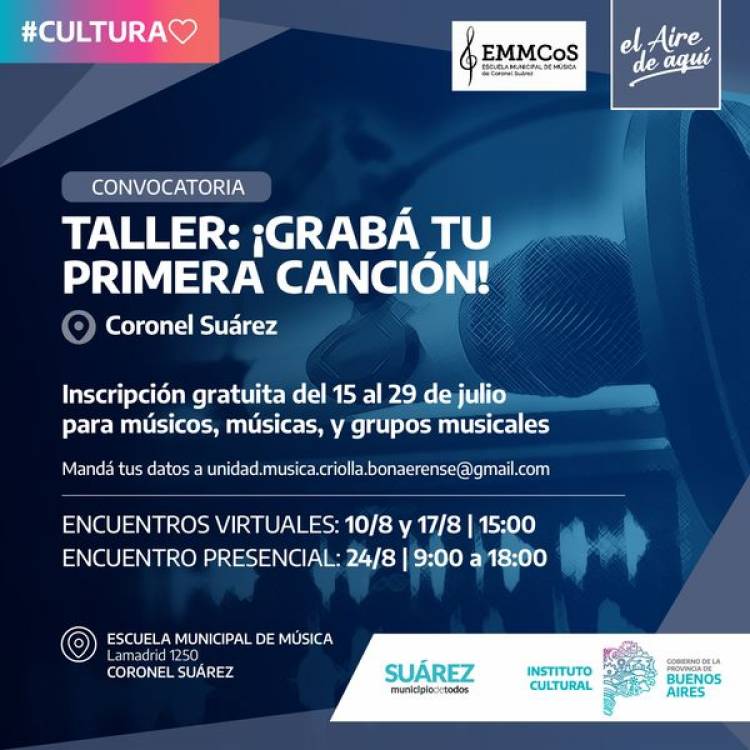 El Programa “El Aire de Aquí”, llega a Coronel Suárez con un taller de grabación