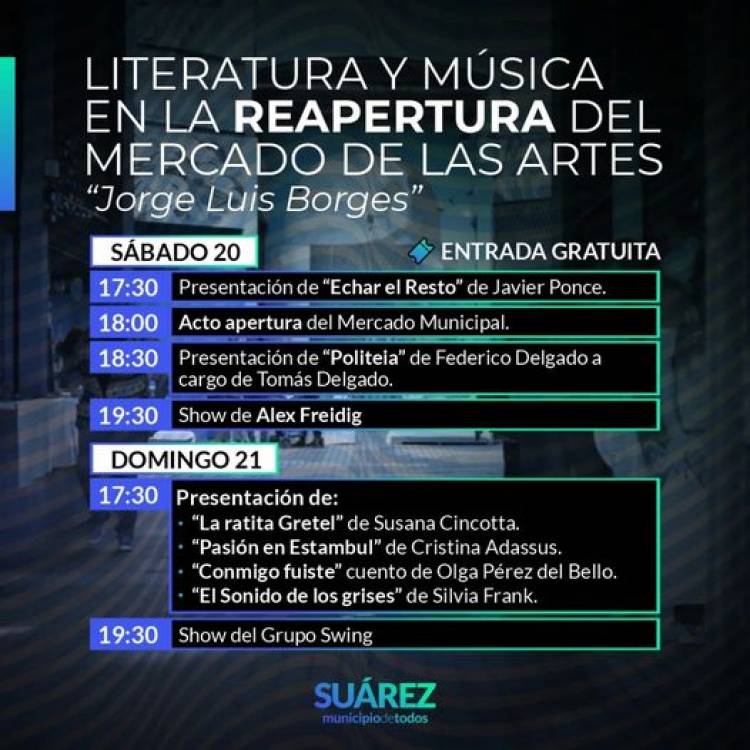 Literatura y Musica en la apertura del Mercado de Las Artes