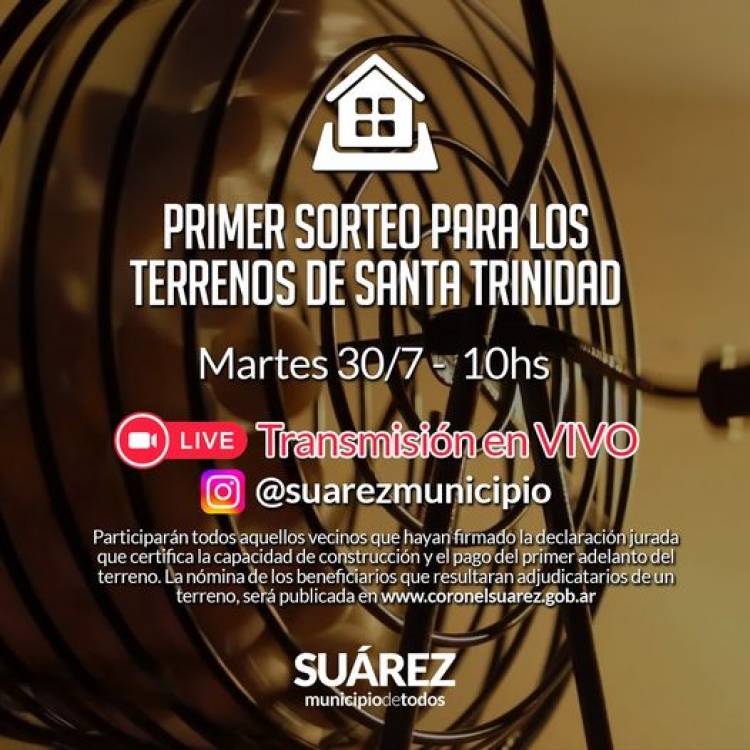 Primer sorteo de terrenos en pueblo Santa Trinidad