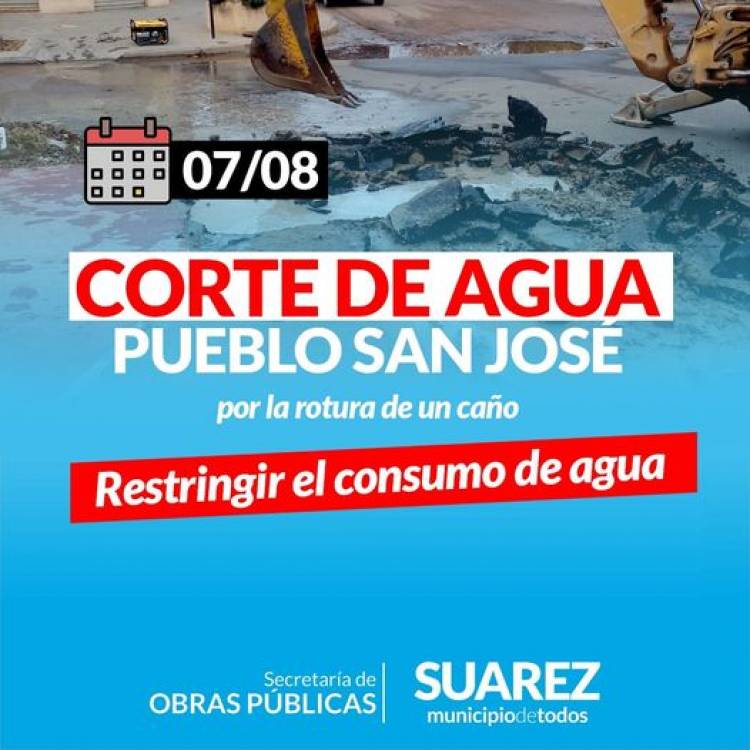 CORTE DE AGUA en Pueblo San Jose