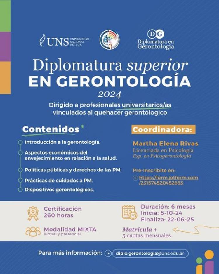 UNS: diplomatura Superior Universitaria en Gerontología