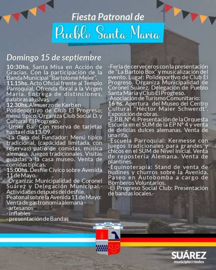 Santa María se prepara para una nueva Fiesta Patronal