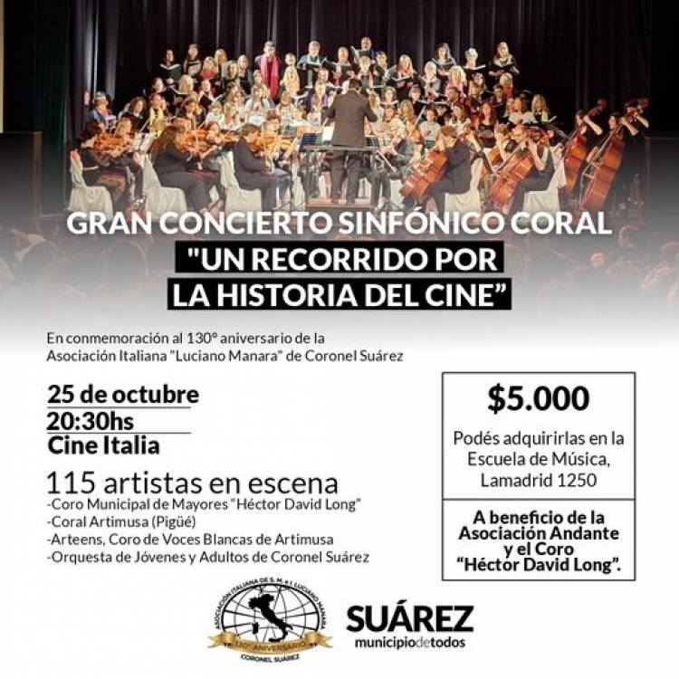 Gran concierto sinfónico coral "UN RECORRIDO POR LA HISTORIA DEL CINE"