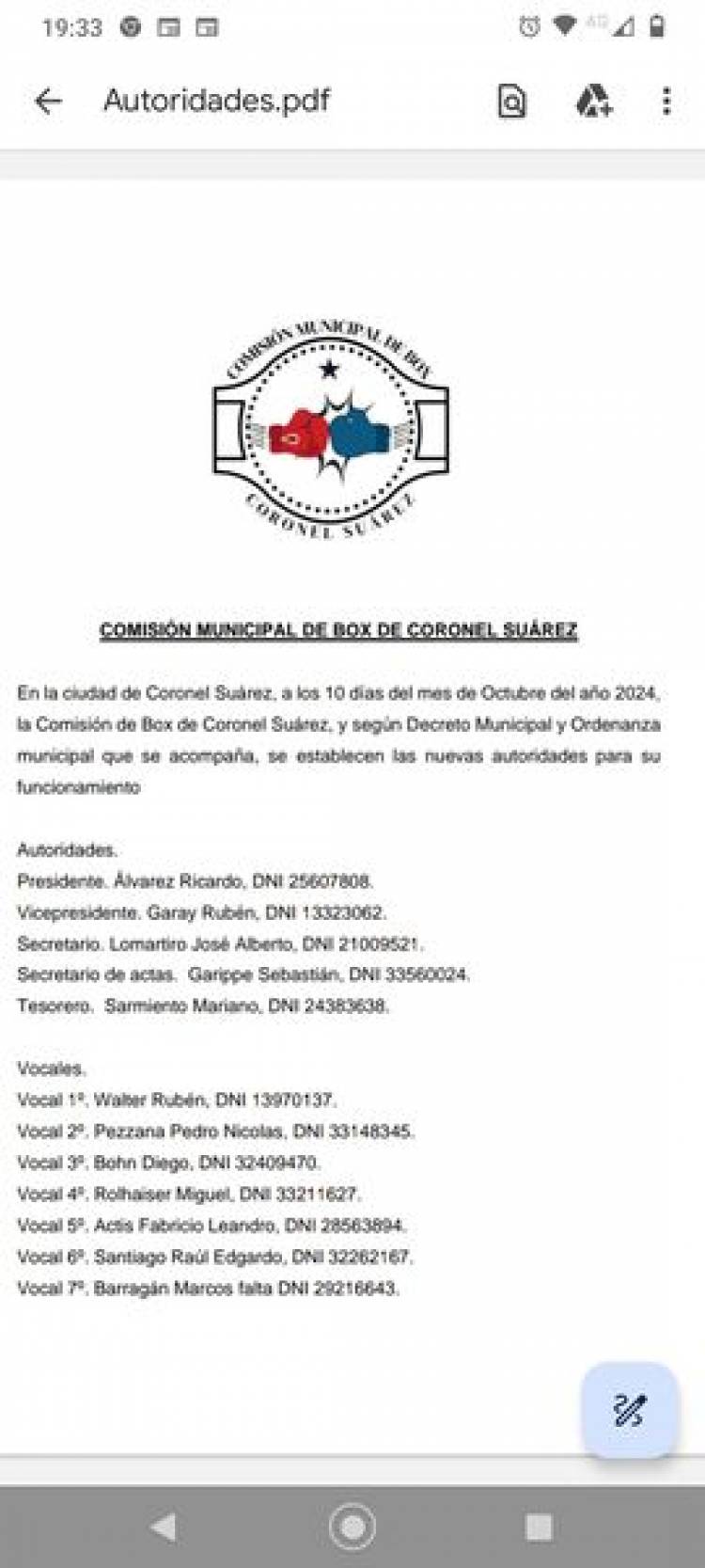 Se conformo la nueva Comision Municipal de Box