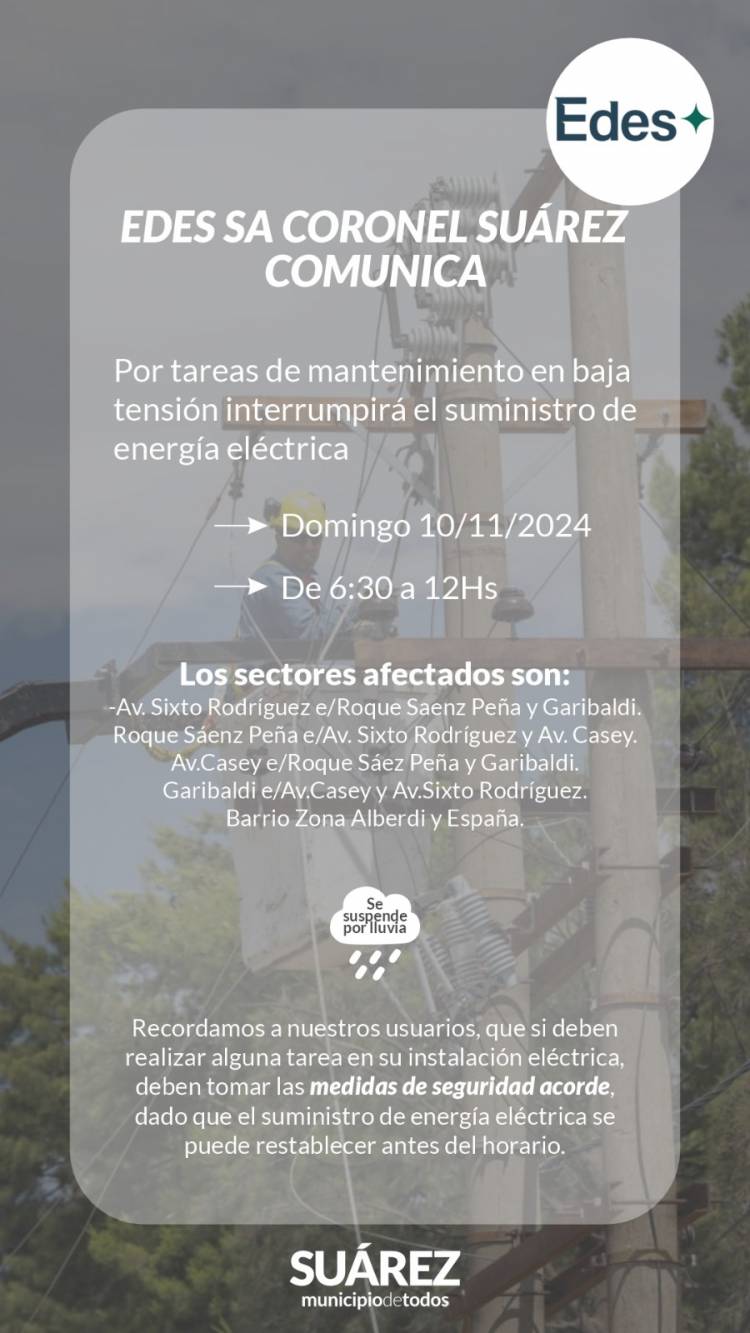 EDES COMUNICA: aviso de corte