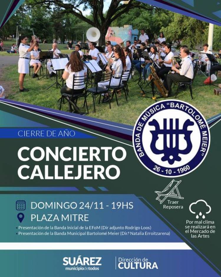 Concierto Callejero de Fin de Año de la Banda Municipal Bartolomé Meier