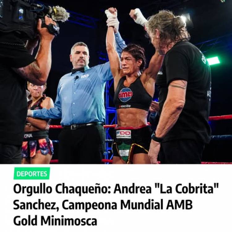 Orgullo Chaqueño: Andrea "La Cobrita" Sanchez, campeona mundial AMB gold minimosca