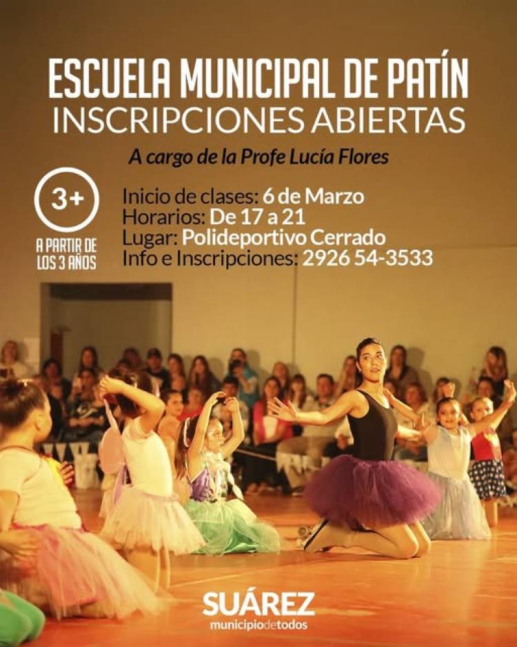  Inscripciones abiertas para la Escuela Municipal de Patín