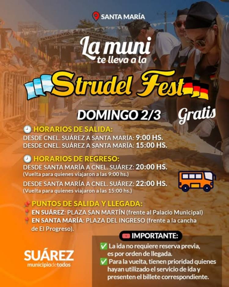  ¡La Muni te lleva a la Strudel Fest GRATIS!