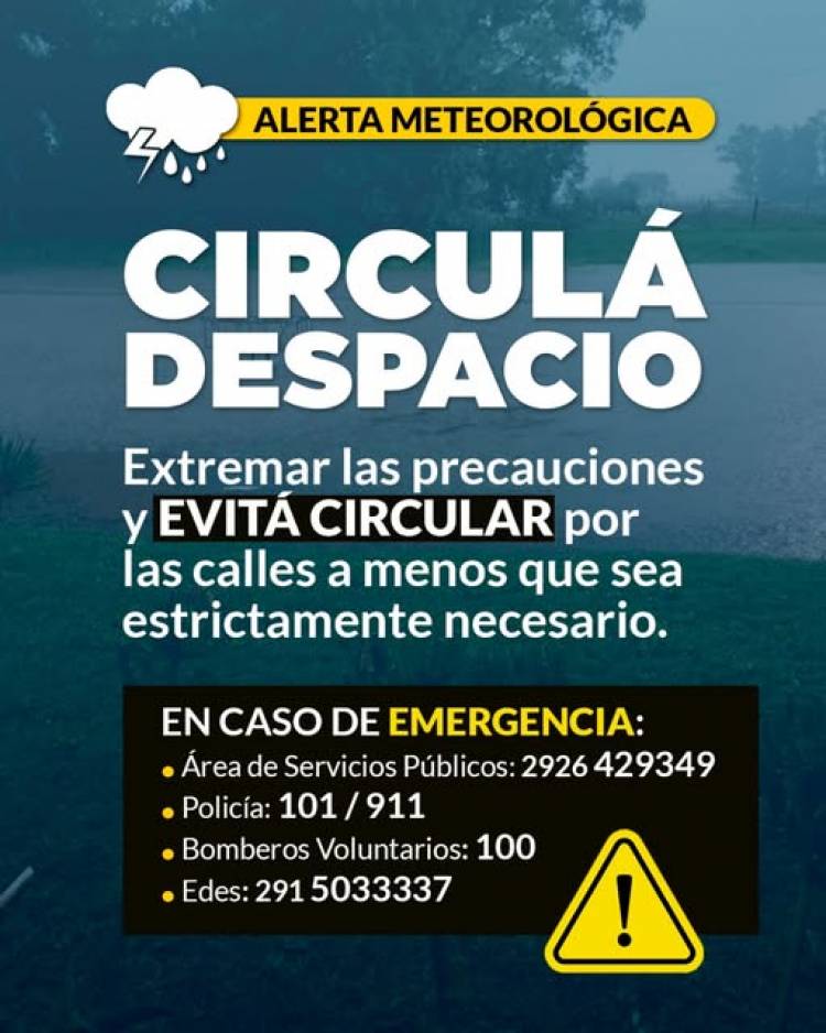 ALERTA TEMPORAL: EXTREMAR PRECAUCIONES