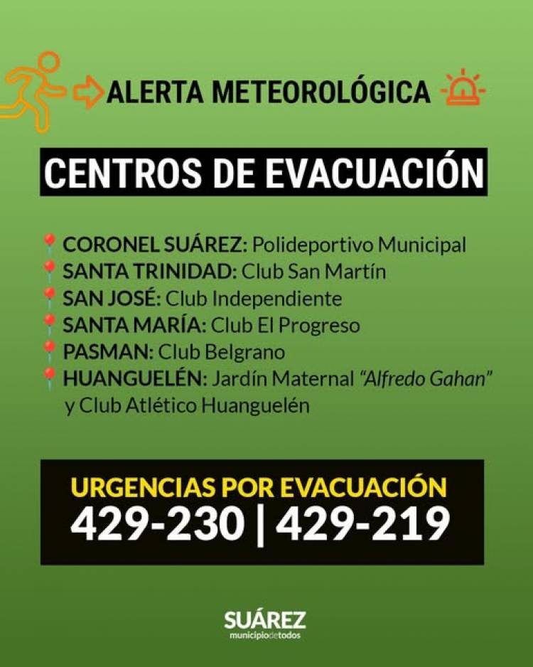 ATENCIÓN centros de evacuación habilitados