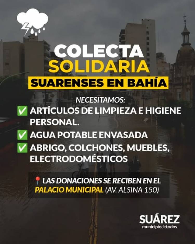 COLECTA SOLIDARIA – SUARENSES EN BAHÍA