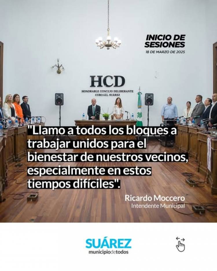 Moccero inauguró las sesiones y llamó a la unidad para enfrentar los desafíos del distrito