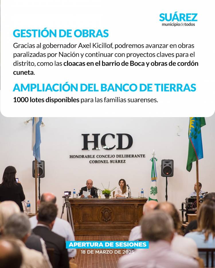 Moccero inauguró las sesiones y llamó a la unidad para enfrentar los desafíos del distrito