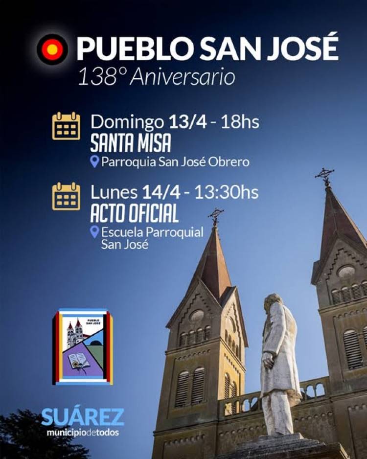 Pueblo San José conmemora su 138° aniversario