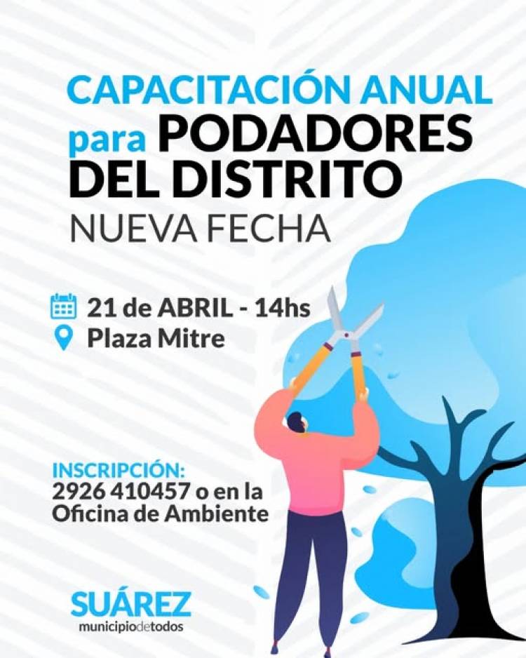 Nueva fecha de capacitación para podadores del distrito