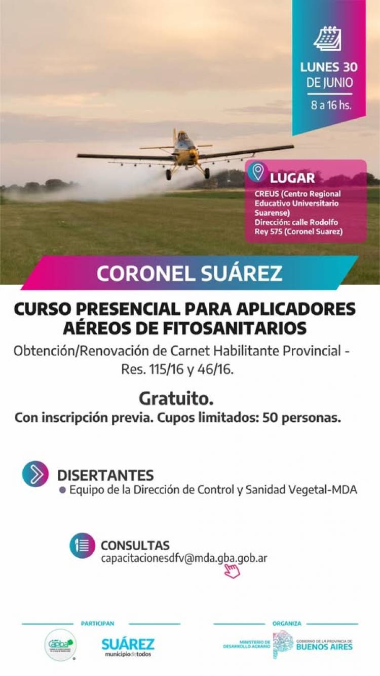 CURSO PRESENCIAL PARA APLICADORES AÉREOS DE FITOSANITARIOS