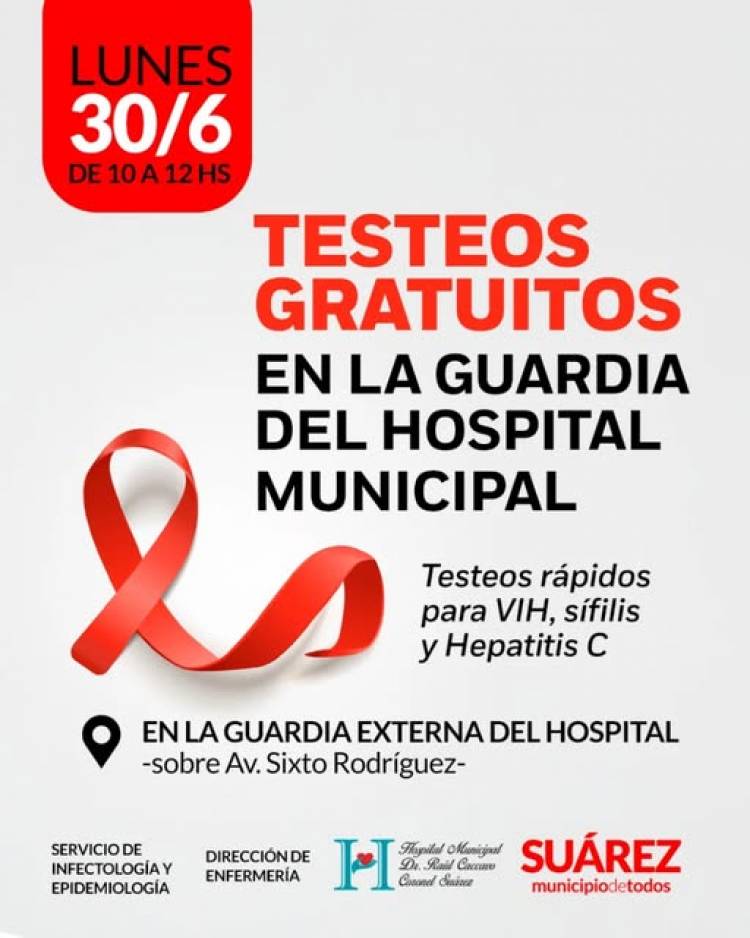 Testeos gratuitos en la guardia del hospital municipal