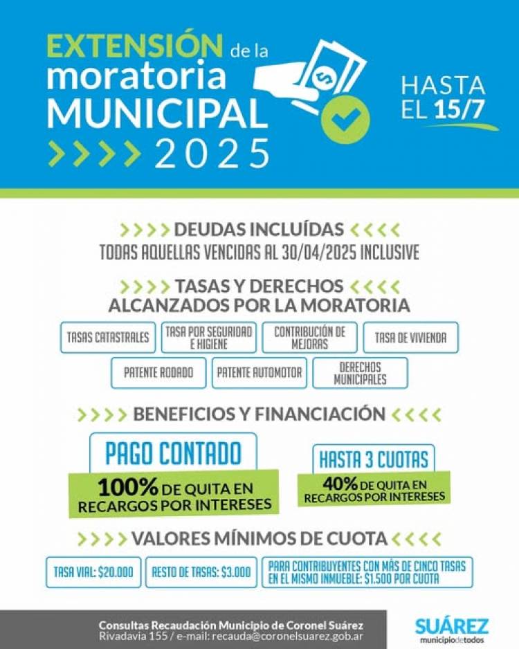 ¡SE EXTENDIÓ LA MORATORIA MUNICIPAL 2025!