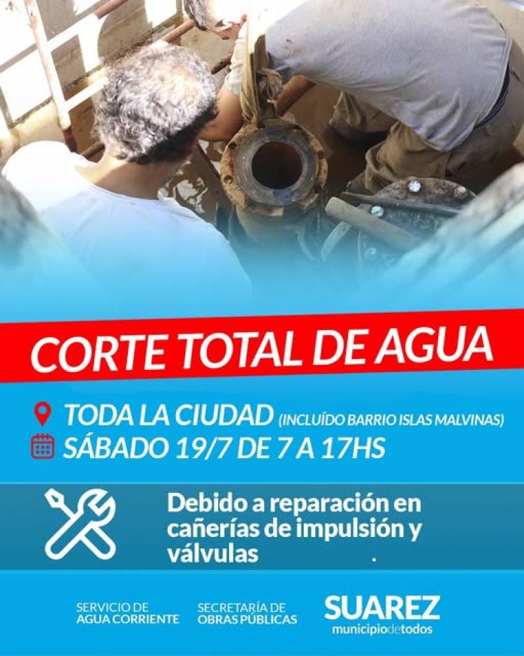 Sabado 19 de Julio CORTE DE AGUA TOTAL