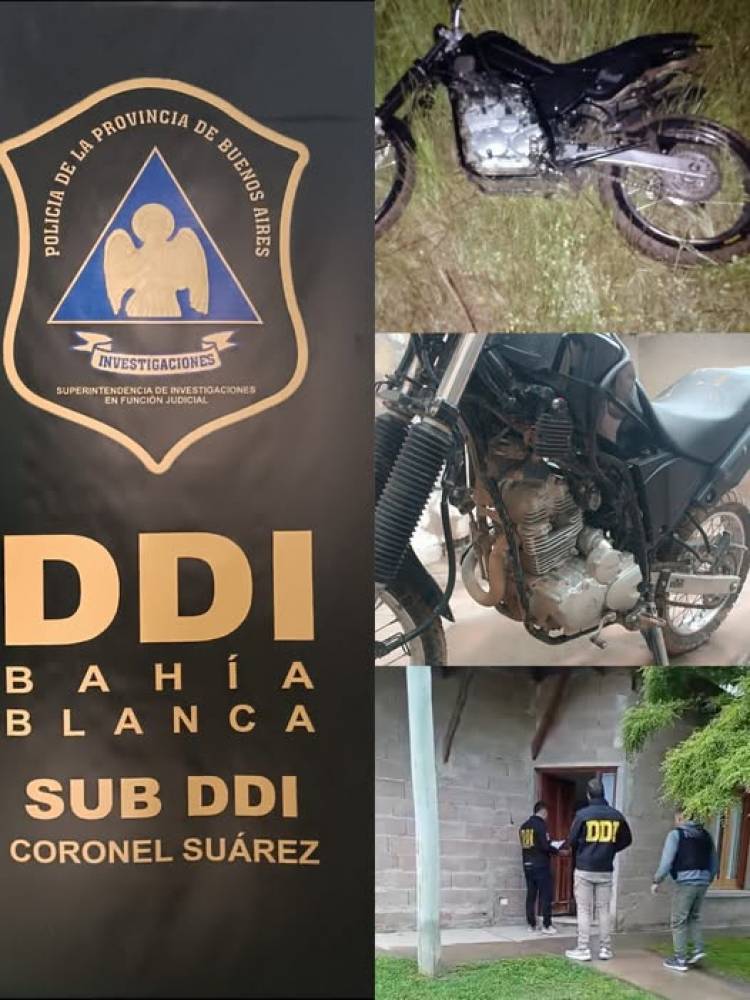 SUB DDI CORONEL SUÁREZ: Allanamiento – Secuestro de Motovehículo