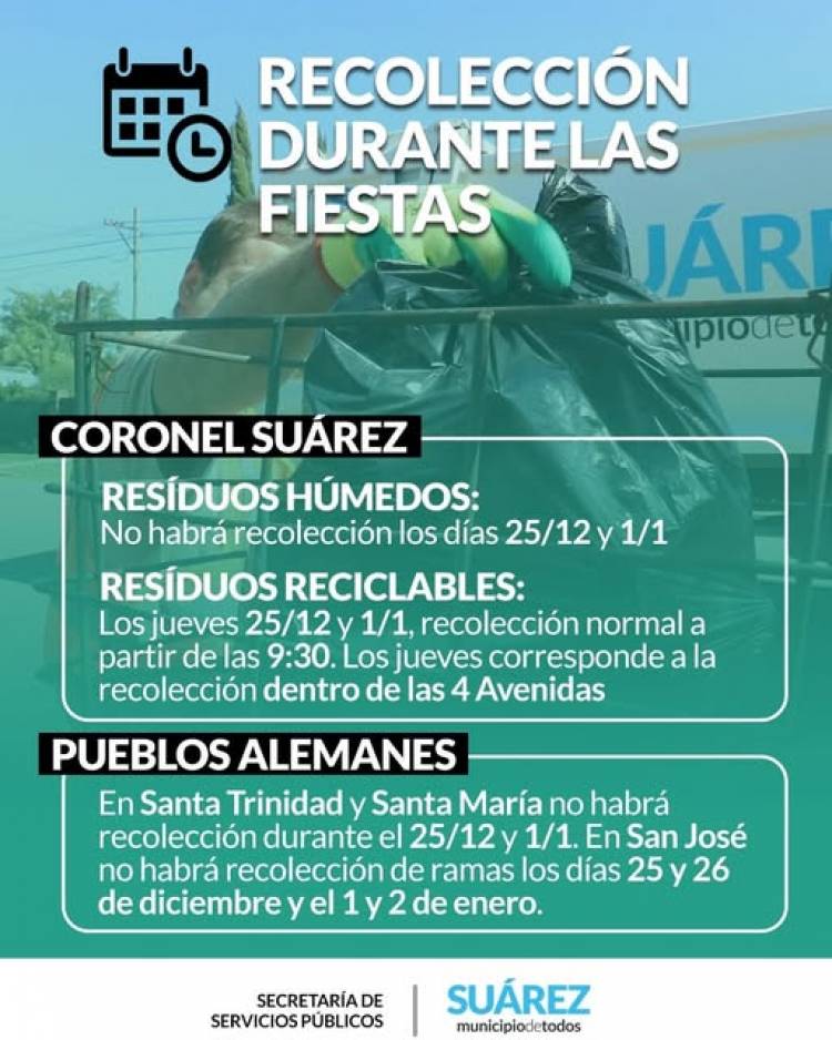 Recolección de residuos durante las fiestas