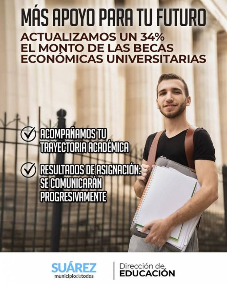 El Intendente Moccero dispuso un aumento del 34% en las becas universitarias