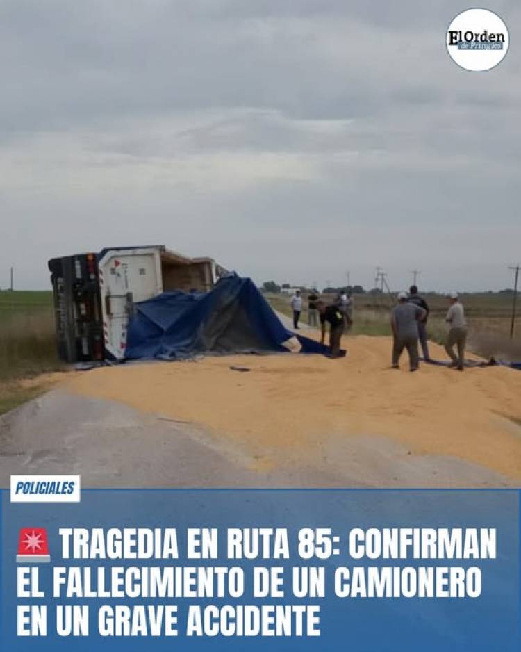 Fallece un camionero en un accidente en la Ruta 85