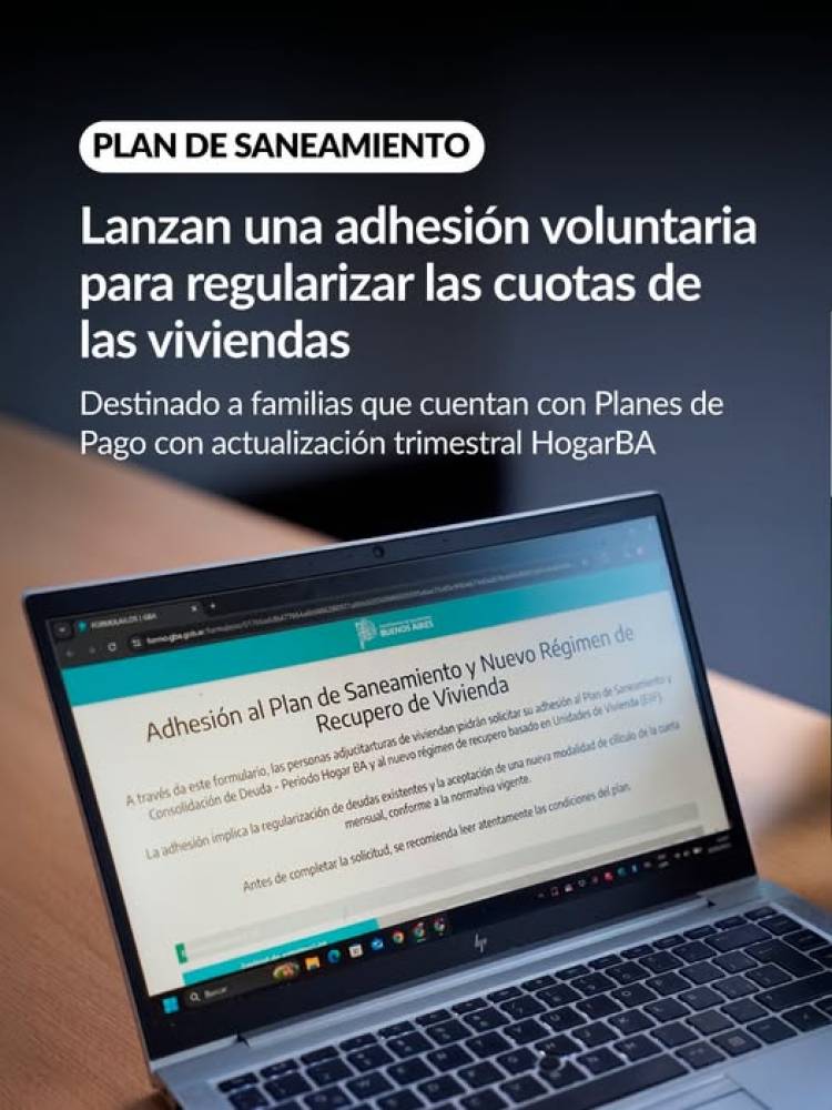 Plan de saneamiento: lanzan una adhesión voluntaria para regularizar las cuotas de las viviendas