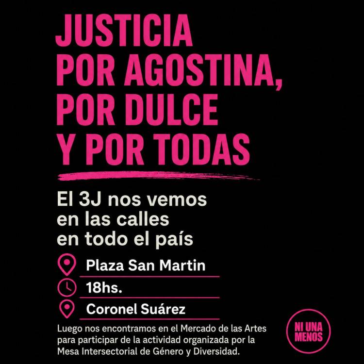 Aniversario de "Ni Una Menos": este 3 de Junio nos encontramos en Plaza San Martín a las 18hs.