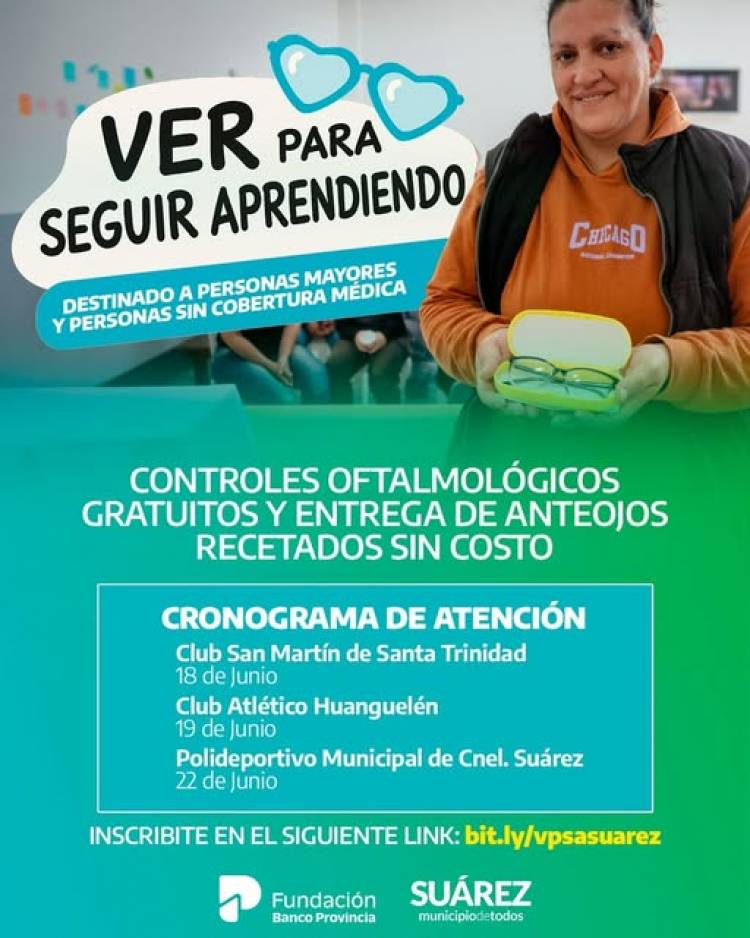 ¿No tenés obra social? podés acceder a controles oftalmológicos y anteojos sin costo