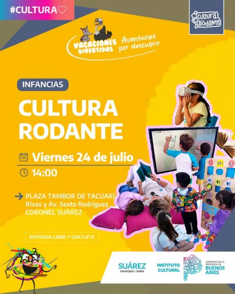 Cultura Rodante llega a Coronel Suárez para disfrutar las vacaciones de invierno