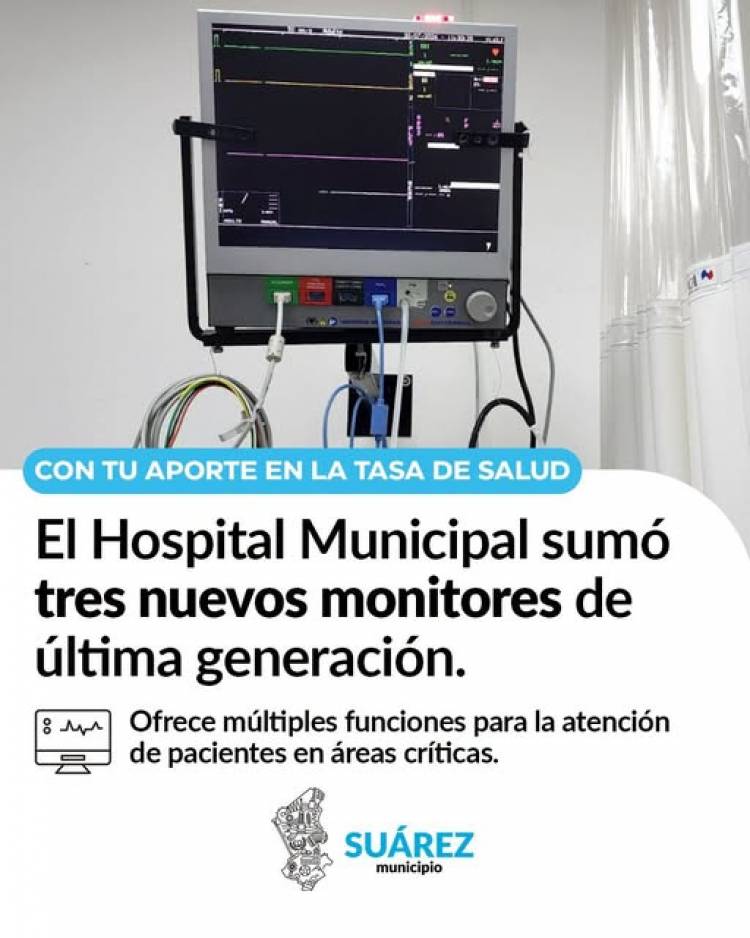 El Hospital Municipal sumó tres nuevos monitores de última generación.