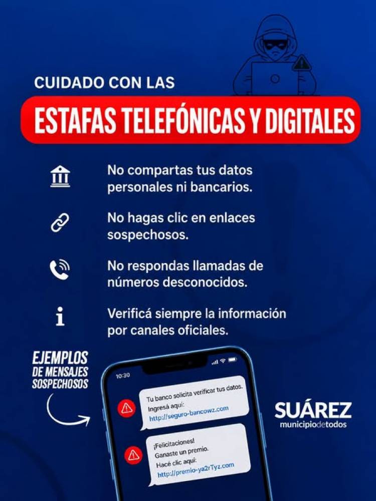  ALERTA POR ESTAFAS: NO COMPARTAS CÓDIGOS NI DATOS PERSONALES